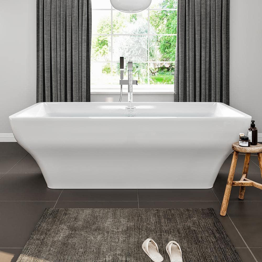 Eviva 59'' x 29'' Freestanding Soaking Acrylic Bathtub EVTB1015-60WH