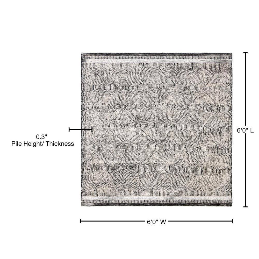 Abstract ABT340 Handmade Indoor Area Rug - Ivory/Chocolate - 6'x6' - Safavieh