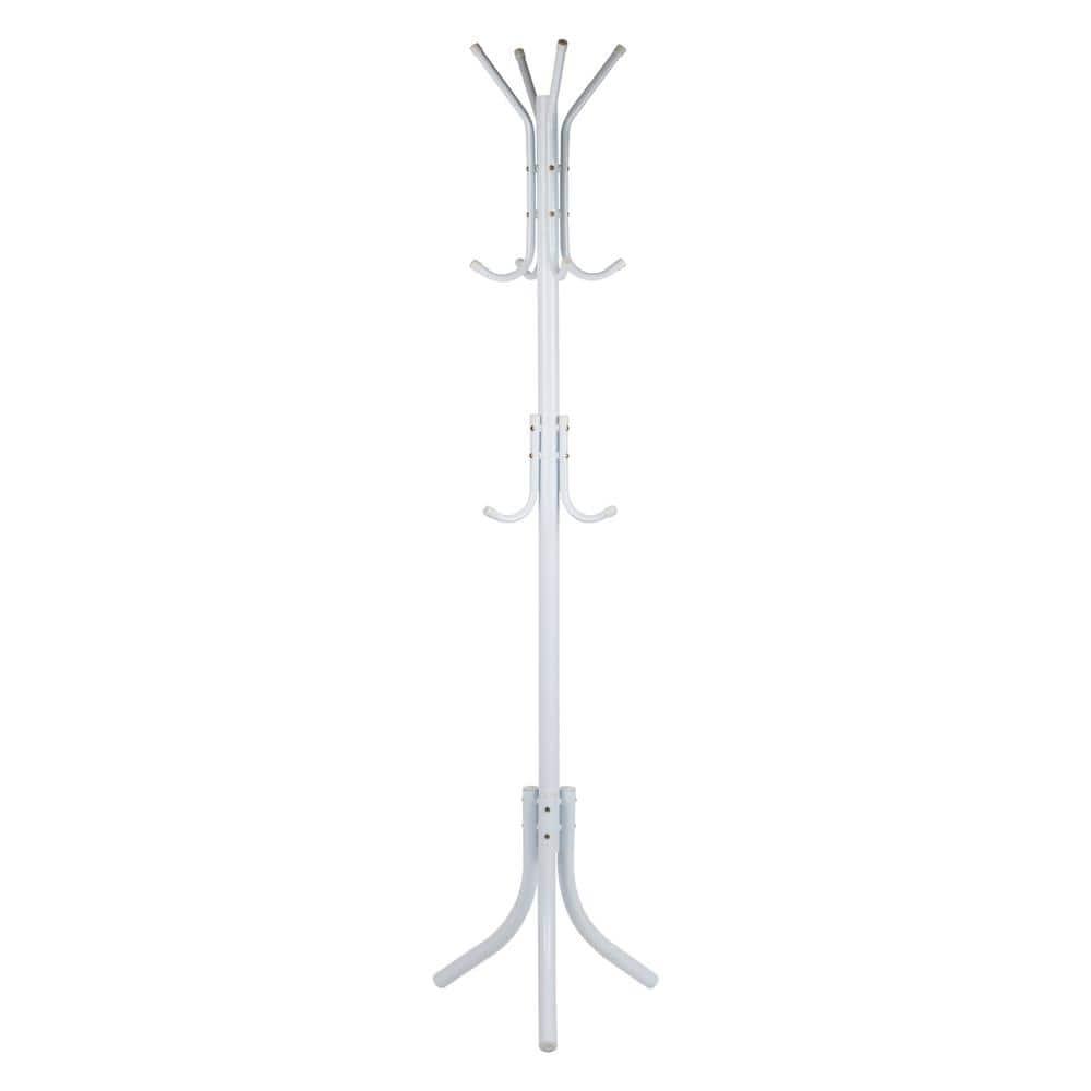 Mind Reader 3-Tier Standing Coat Rack, 11 Hooks, White