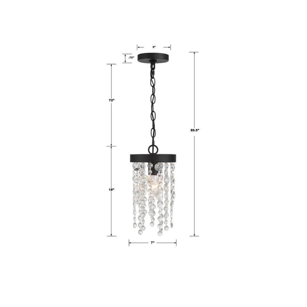 Crystorama Lighting Winham 1 - Light Pendant in  Black Forged