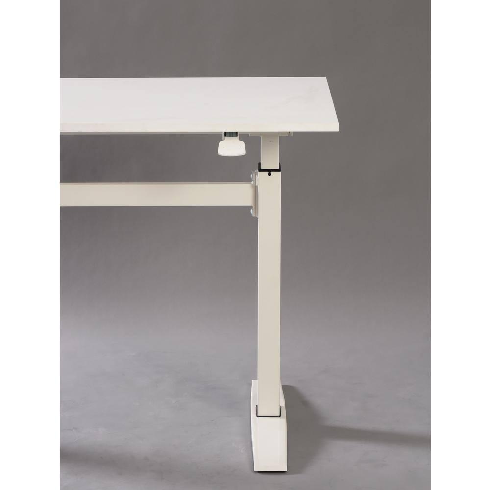 Adjustable Height Standing Office Desk  MDF Melamine Top In White Color