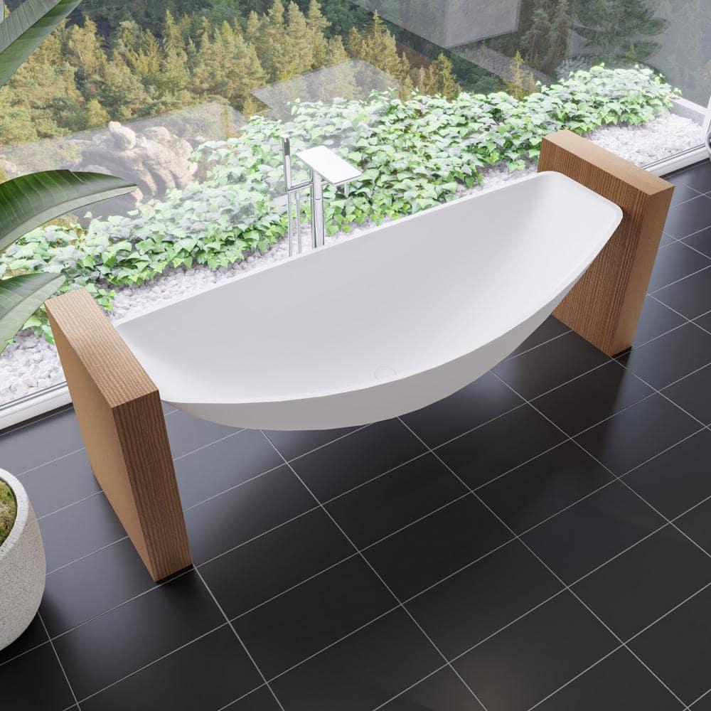 Alfi Brand HammockTub1-WM 78.75'' x 78.75'' Freestanding Soaking Acrylic Bathtub