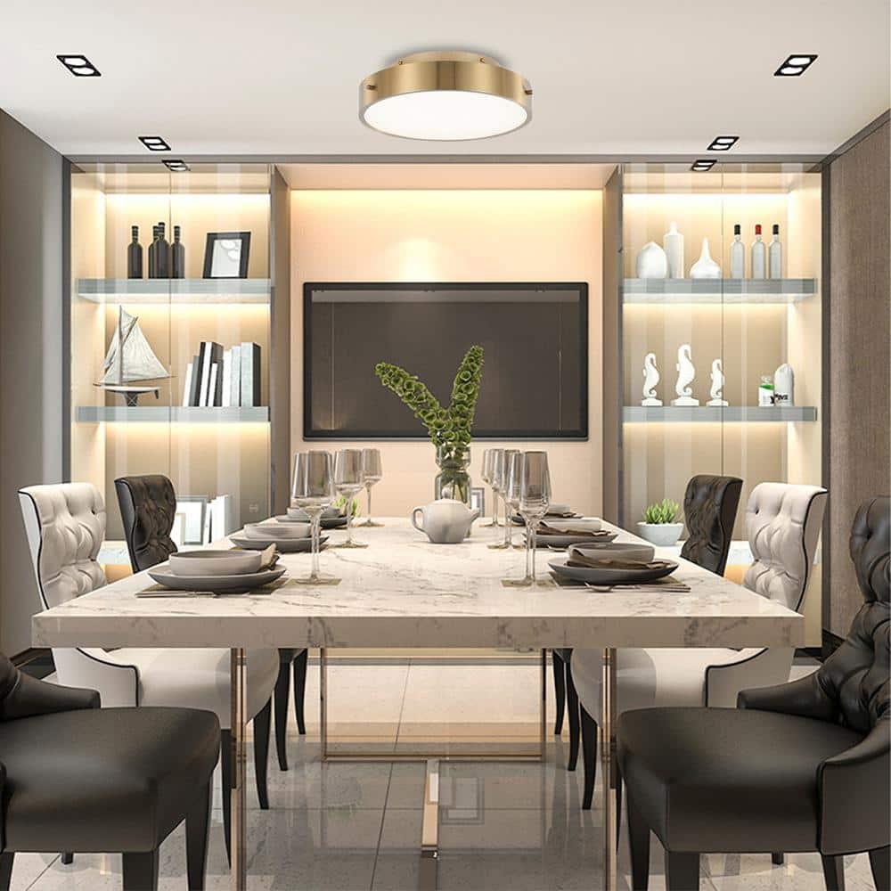 Bethel International LED Flush Mount Brass Metal & Acrylic