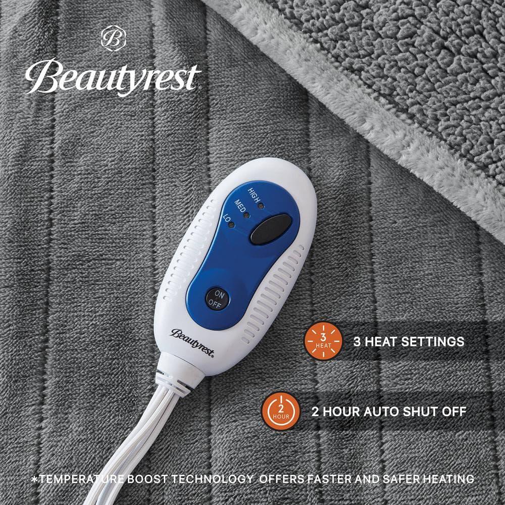 Beautyrest Beautyrest Heated Microlight to Berber Throw