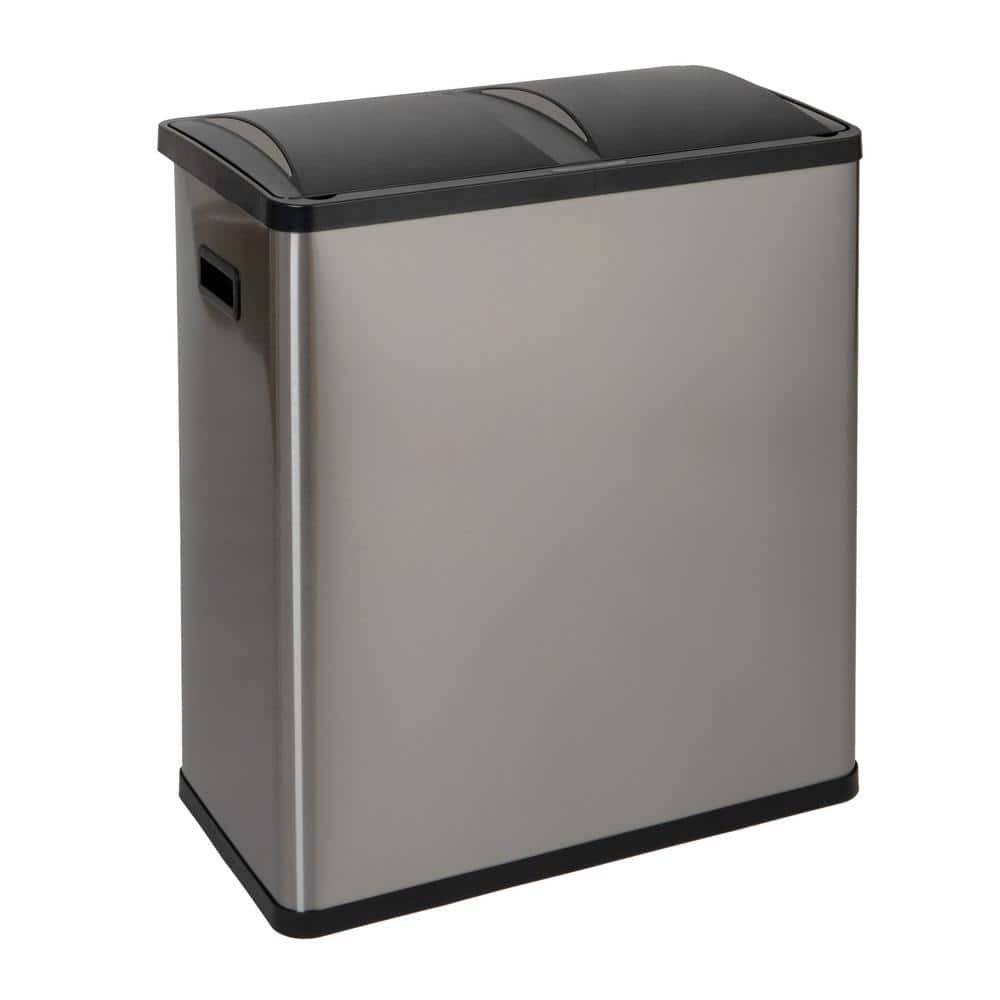 Household Essentials Steel Motion Sensor Multi-Compartment Trash/Recycling Bins - 8 Gallons