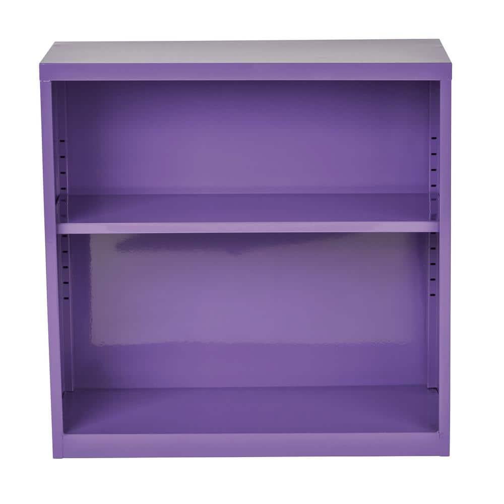 OSP Home Furnishings Metal Bookcase in Purple Finish