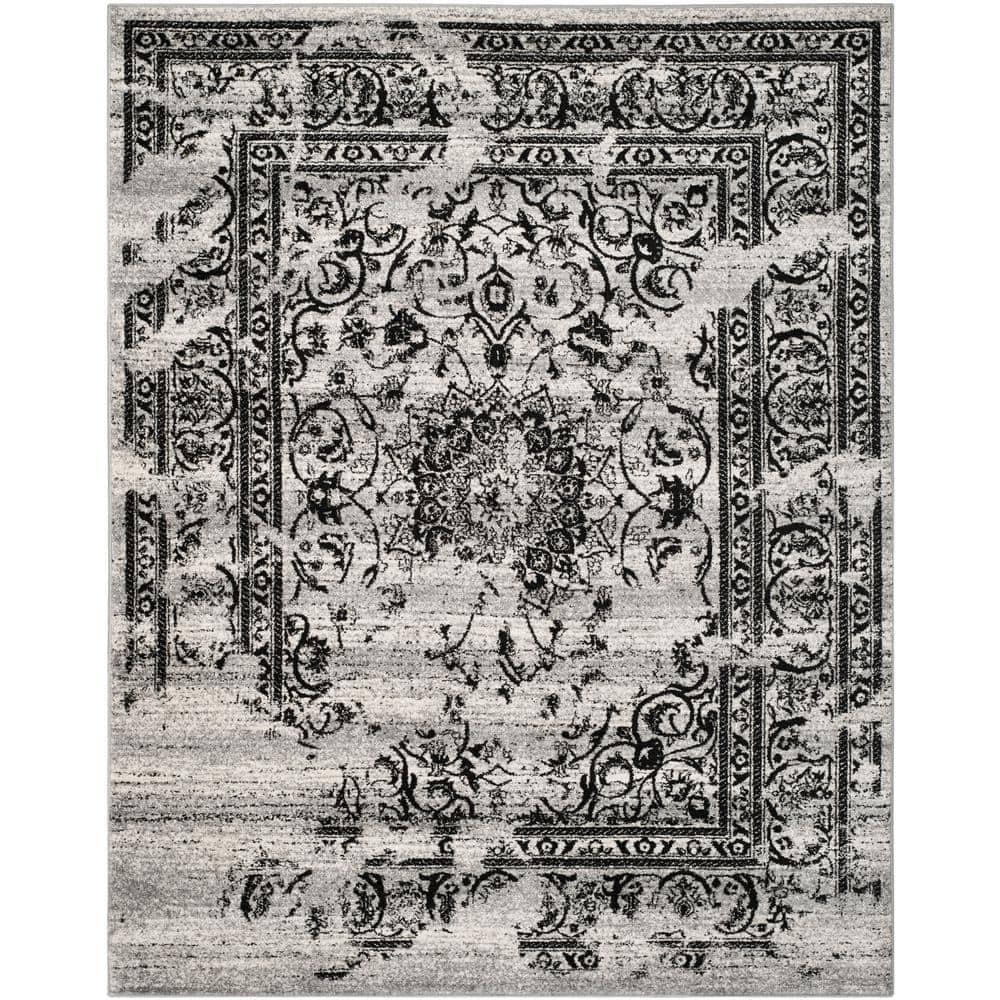 Adirondack ADR101 Power Loomed Area Rug - Silver/Black - 8'x10' - Safavieh.