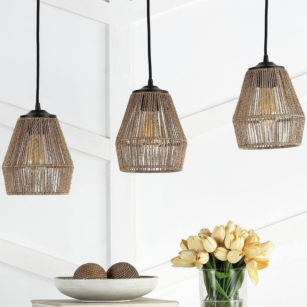Jonathan Y Ibiza Island Seagrassmetal Bohemian Coastal Led Pendant