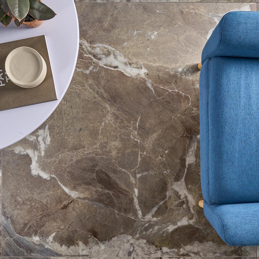 Signature 47.24 In. X 47.24 In. Marble Look Satin Porcelain Floor And Wall Tile (30.98 Sq. Ft. / Case)