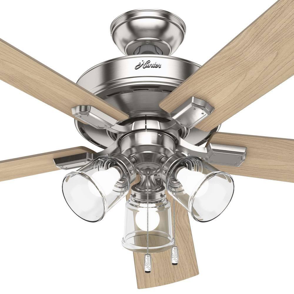 60" Crestfield 5 - Blade Ceiling Fan with Pull Chain and Light Kit Included
