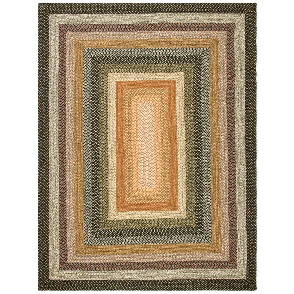 SAFAVIEH Braided Ellen Bordered Machine Washable Reversible Area Rug, Multi, 9' x 12'