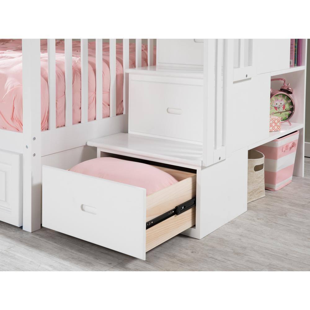 Columbia Staircase Bunk Bed Twin over Twin in Multiple Colors and Configurations
