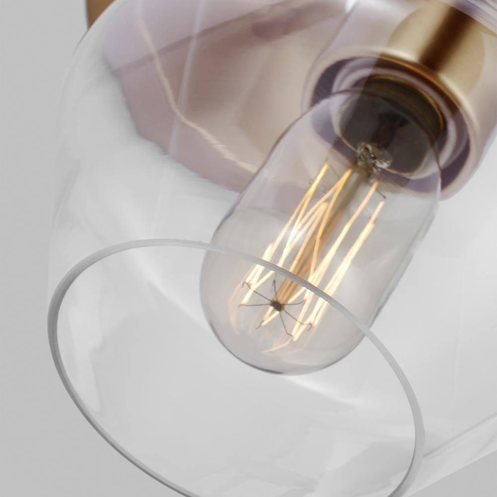 Rooks Single Light Glass Steel Dimmable Armed Sconce