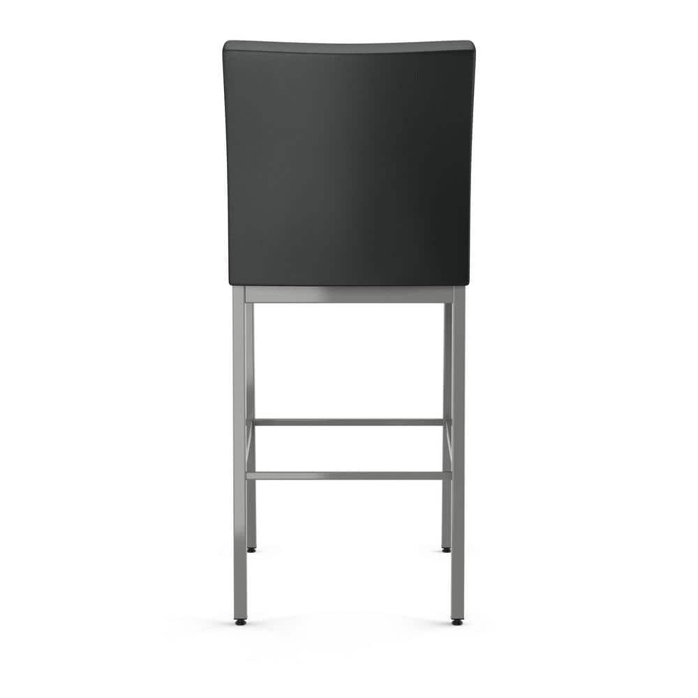 Perry 40.75" Black Faux Leather and Metal Bar Stool