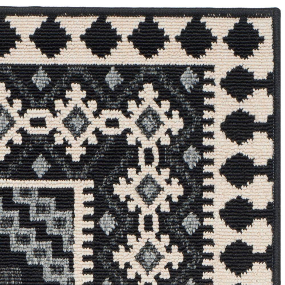 Veranda VER099 Power Loomed Indoor and Outdoor Accent Rug - Black/Creme - 2'7"x5' - Safavieh.