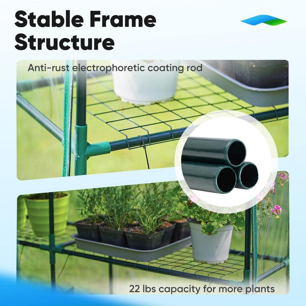 Quictent 56"x56"x77" Outdoor Portable Walk-in Greenhouse 3 Tiers 6 Shelves Garden Planter W/ Clear Cover