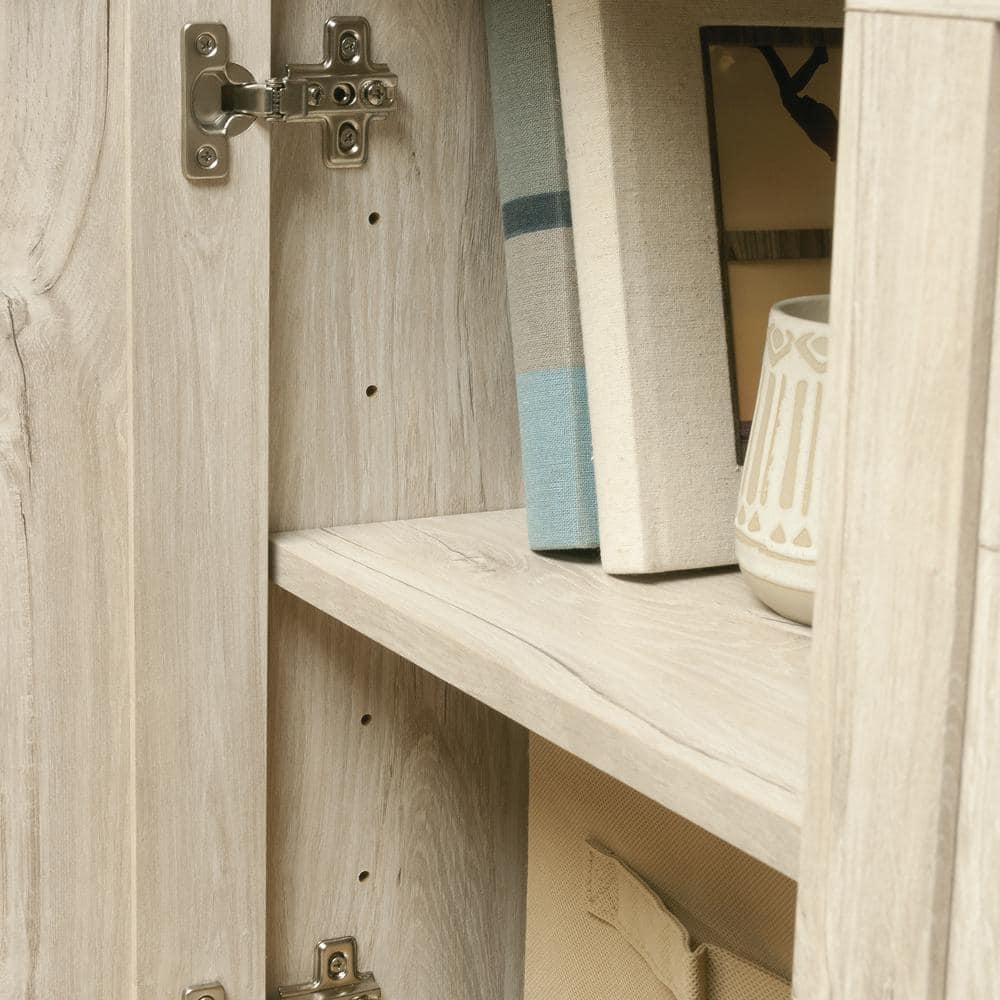 Sauder Horizontal Storage Cabinet with 3 Adjustable drawers Chalk Oak