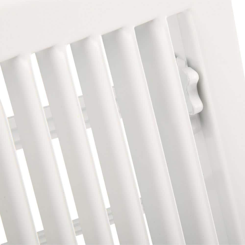 6 in. X 10 in. 2-Way Steel Floor Register in White