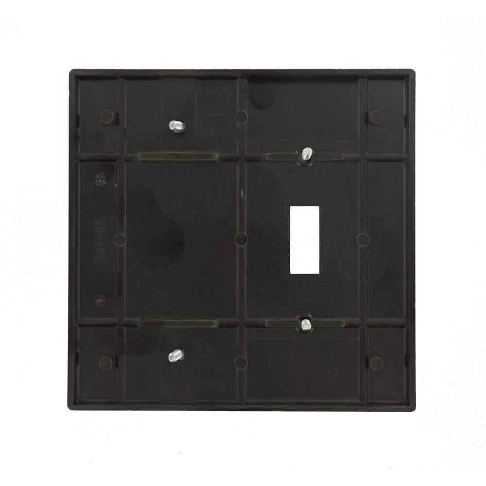 Leviton 80506 Wallplate 2-Gang 1-Toggle 1-Blank Midway Size Plastic - Brown