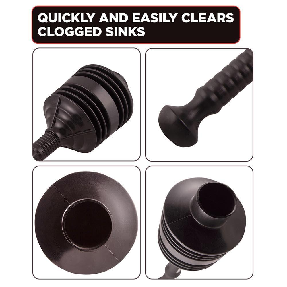 Supply Giant SU3227 Accordion Toilet Plunger, Unclogs Sinks, Toilets, and baths, with Large Bellows for Extra Powerful Plunge