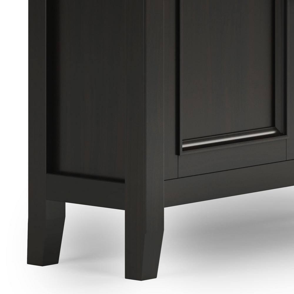 Simpli Home Amherst 36"W Solid Wood 2-Shelf Entryway Storage Cabinet with 2 Drawers and Adjustable Shelves