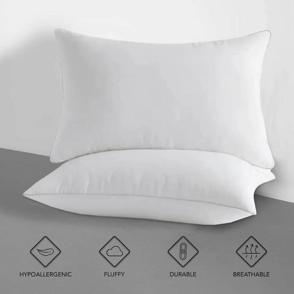 A1 Home Collections Pilow Pack of 4 Down Alternative Throw Pillow Inserts, 18x18 Inch, White 4 Count