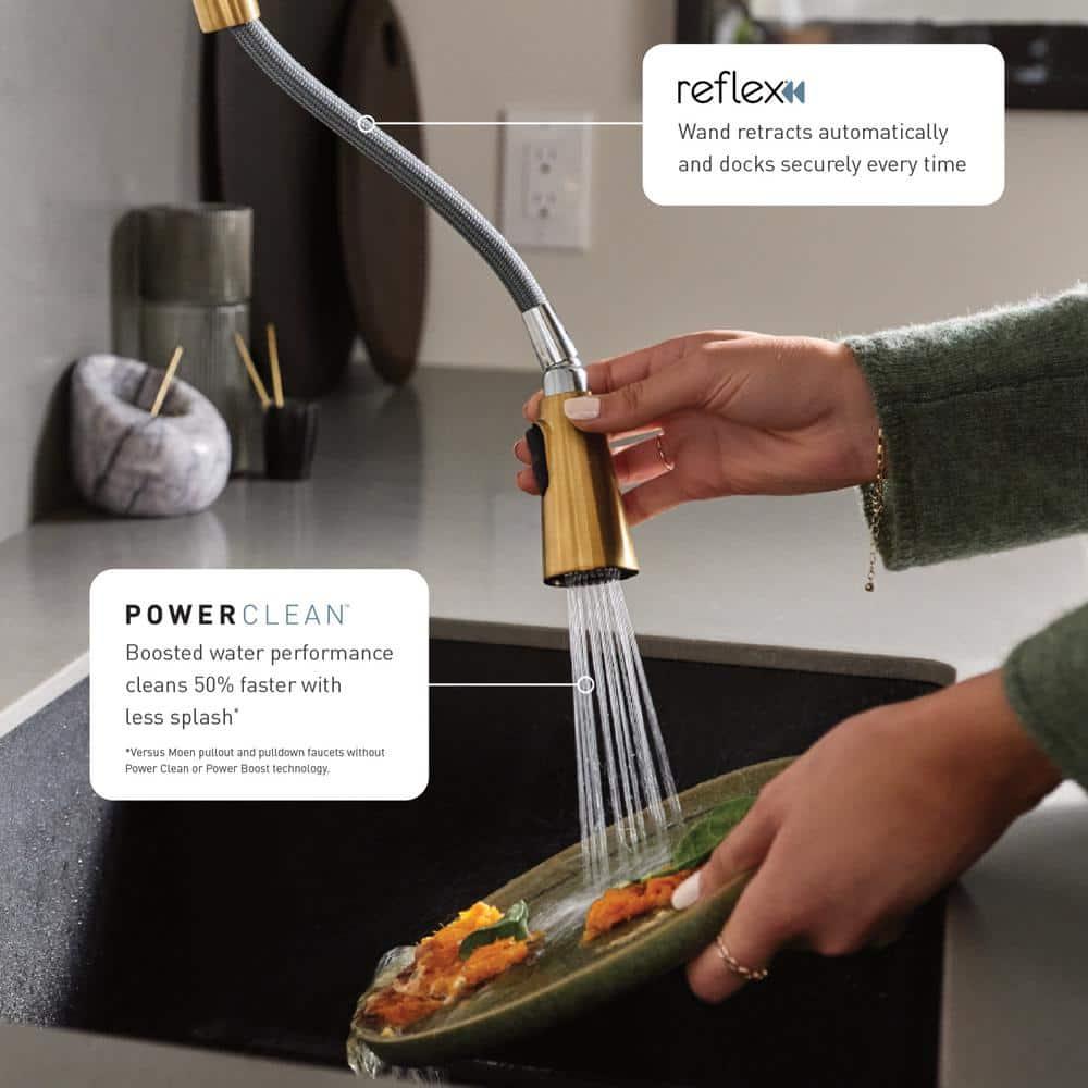 Moen Sleek MotionSense Wave Single Handle Pulldown Kitchen Faucet with Power Clean Technology