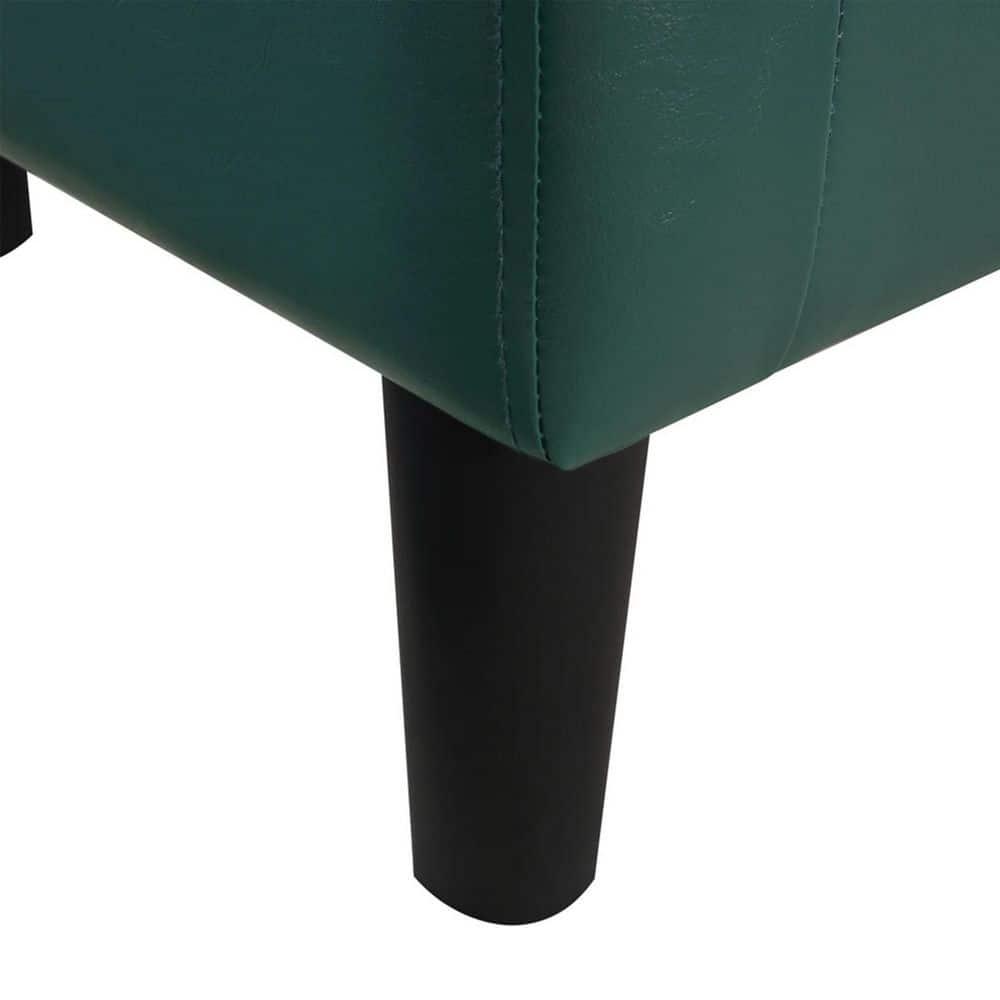 Convenience Concepts Take a Seat Churchill Accent Chair with Ottoman, Forest Green Faux Leather