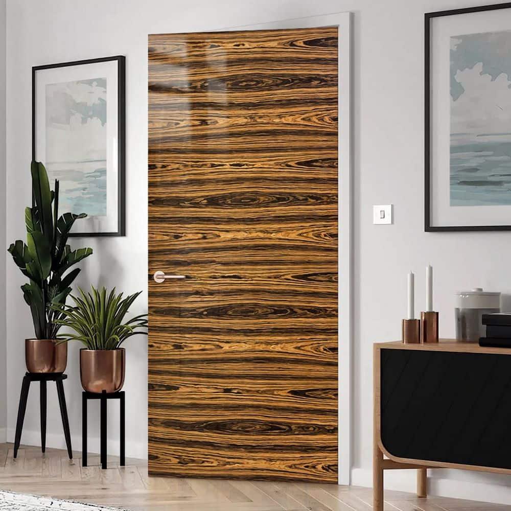 Calhome Walnut High Glow Smooth Flush Hollow Core Veneer Composite Interior Door Slab