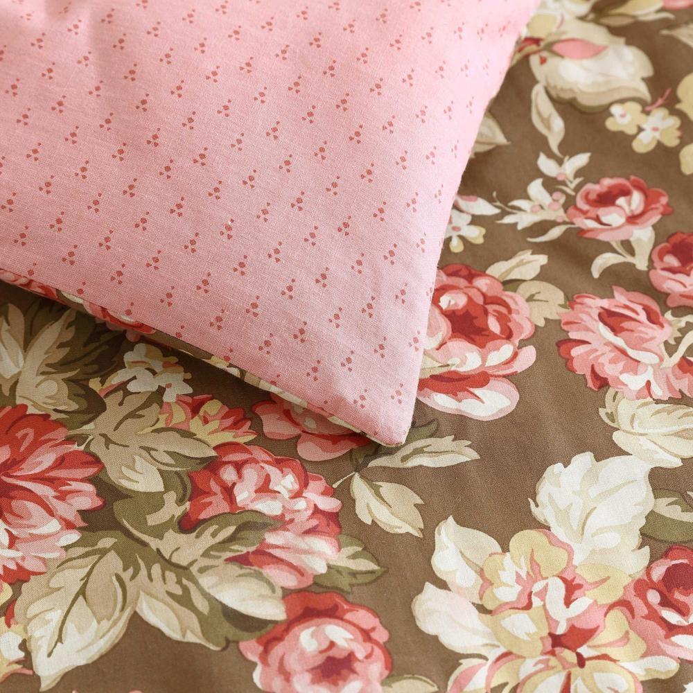 Laura Ashley Laura Ashley Bloomsbury Cotton Reversible Brown Comforter Set
