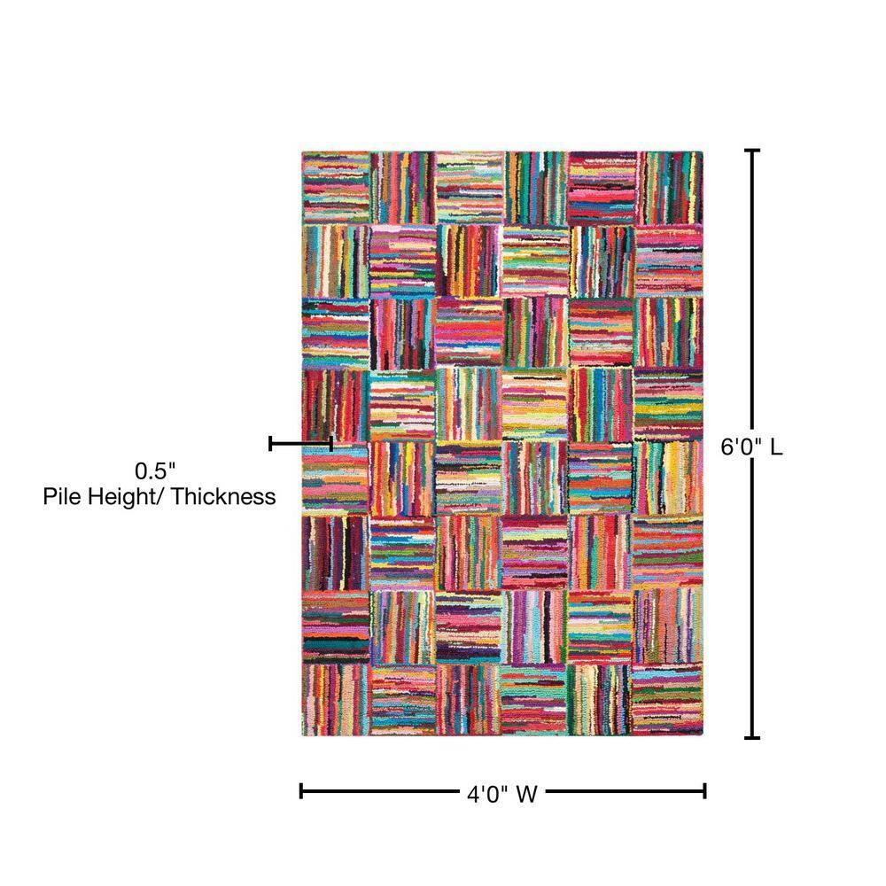 Nantucket NAN318 Hand Tufted Indoor Area Rug - Multi - 4'x6' - Safavieh