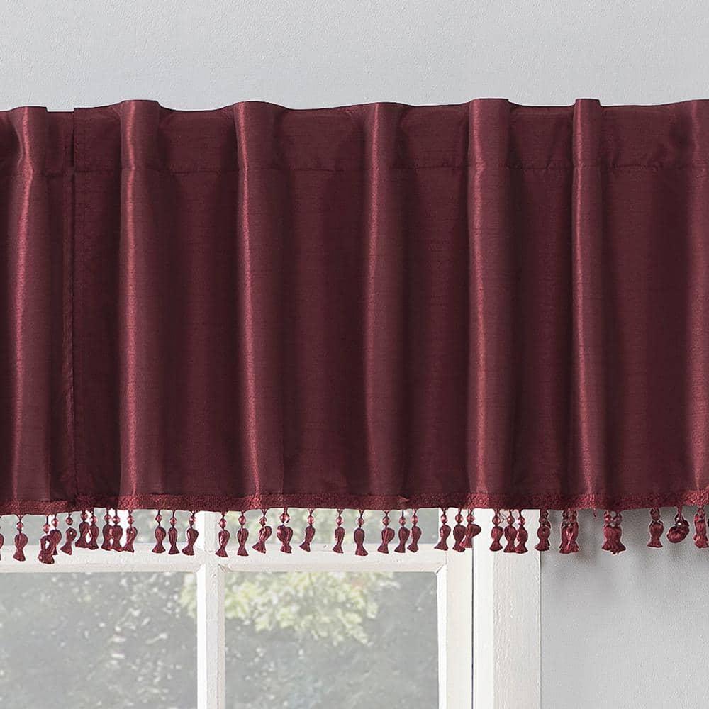 Sun Zero Sun Zero Evelina Faux Dupioni Silk Thermal Extreme 100% Blackout Back Tab Window Valance