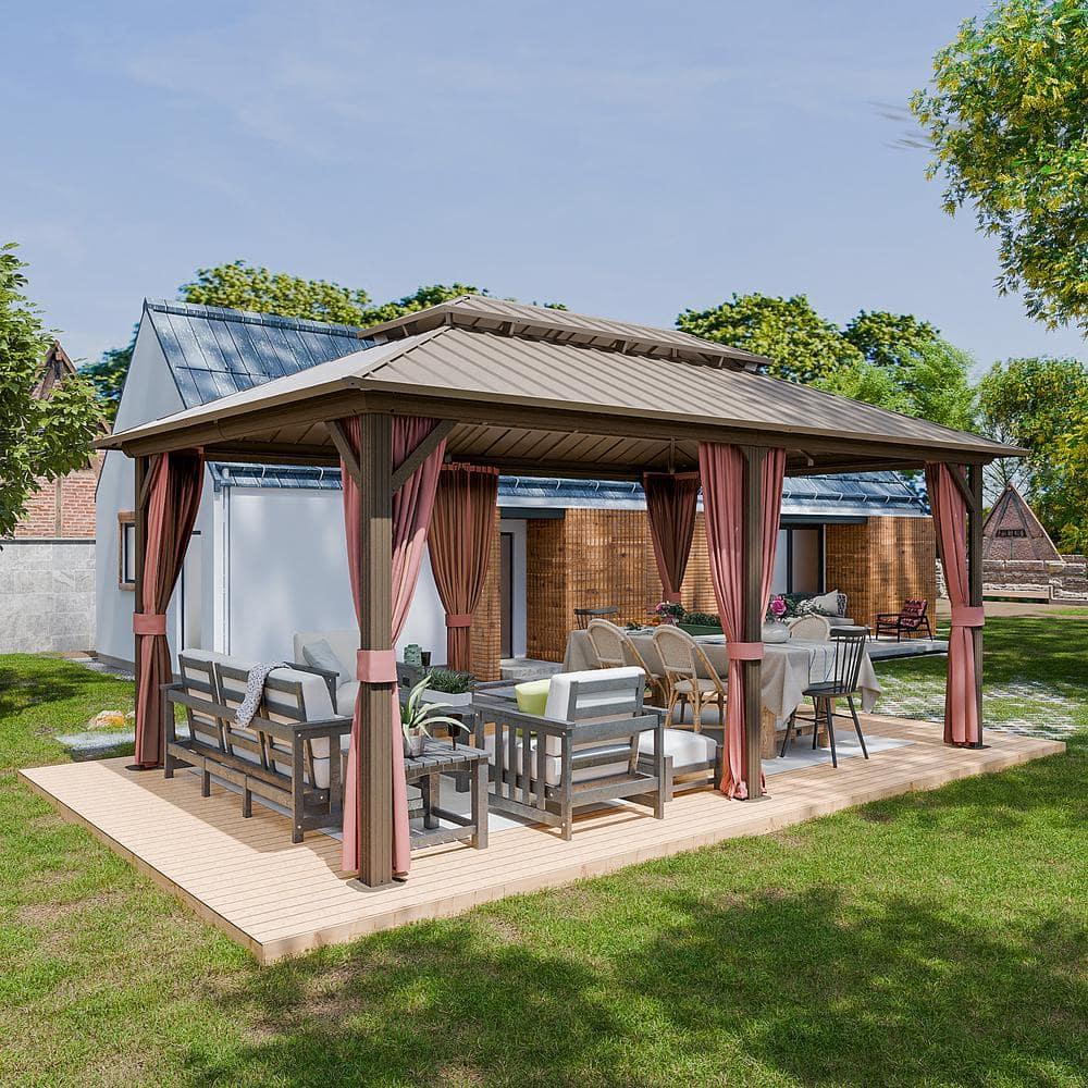 EAGLE PEAK Outdoor Aluminum Frame Hardtop Patio Gazebo