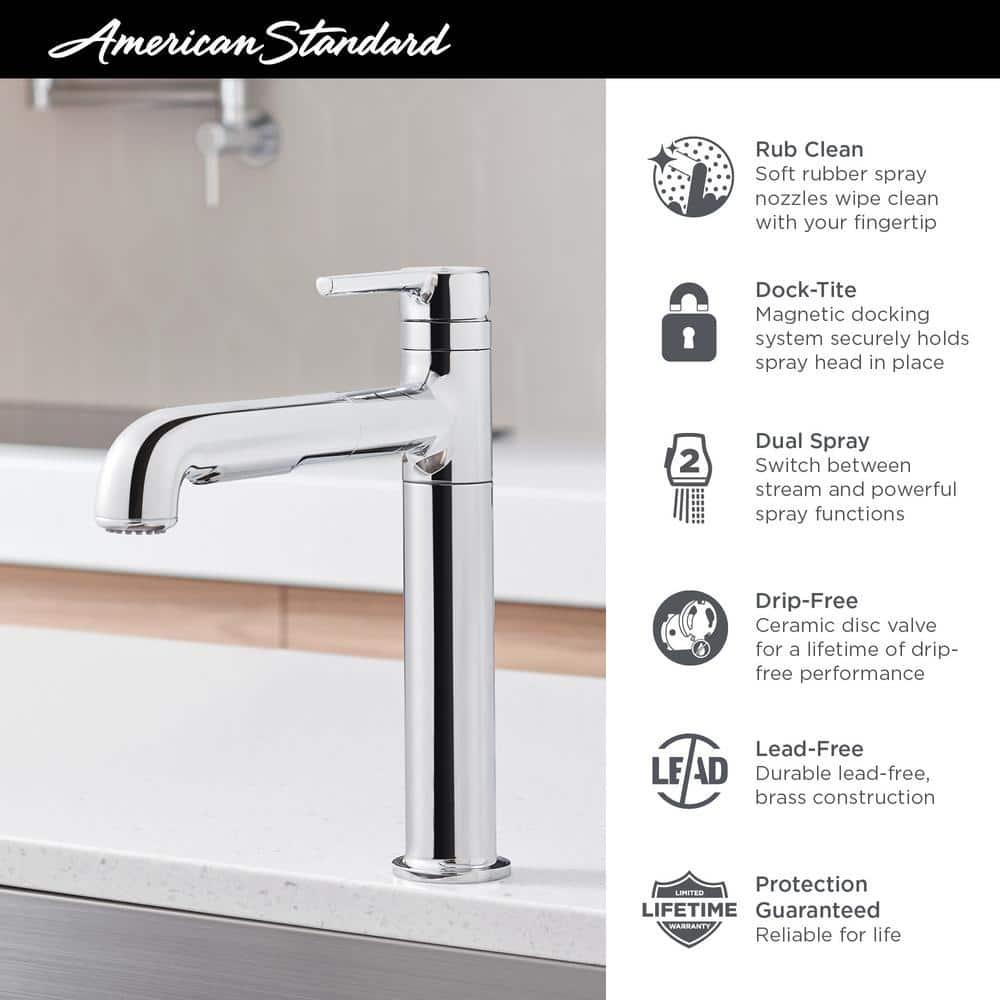 Studio S Single-Handle Pull-Out Sprayer Kitchen Faucet with Dual Spray in Stainless Steel
