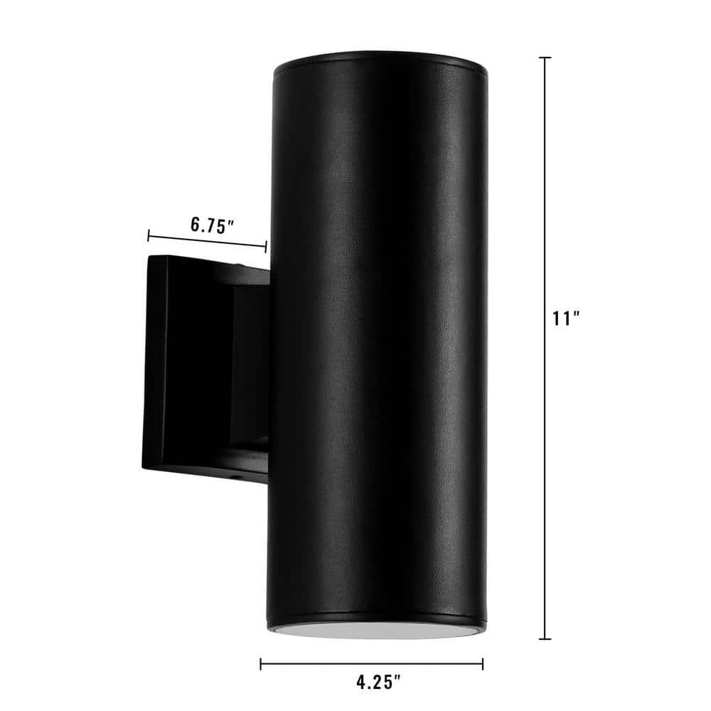 Spitzer 11 in. H Black LED Outdoor Wall Sconce