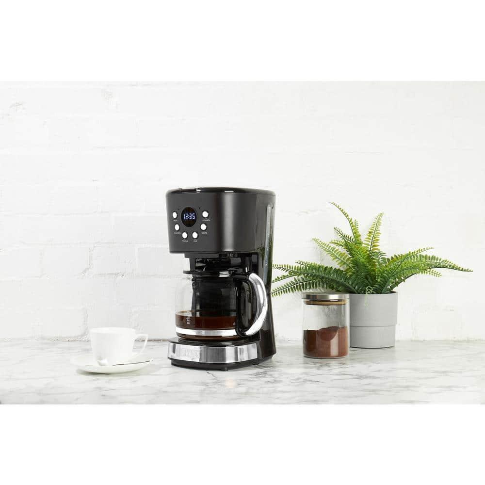 HADEN Heritage Black and Chrome 12-Cup Programmable Coffee Maker