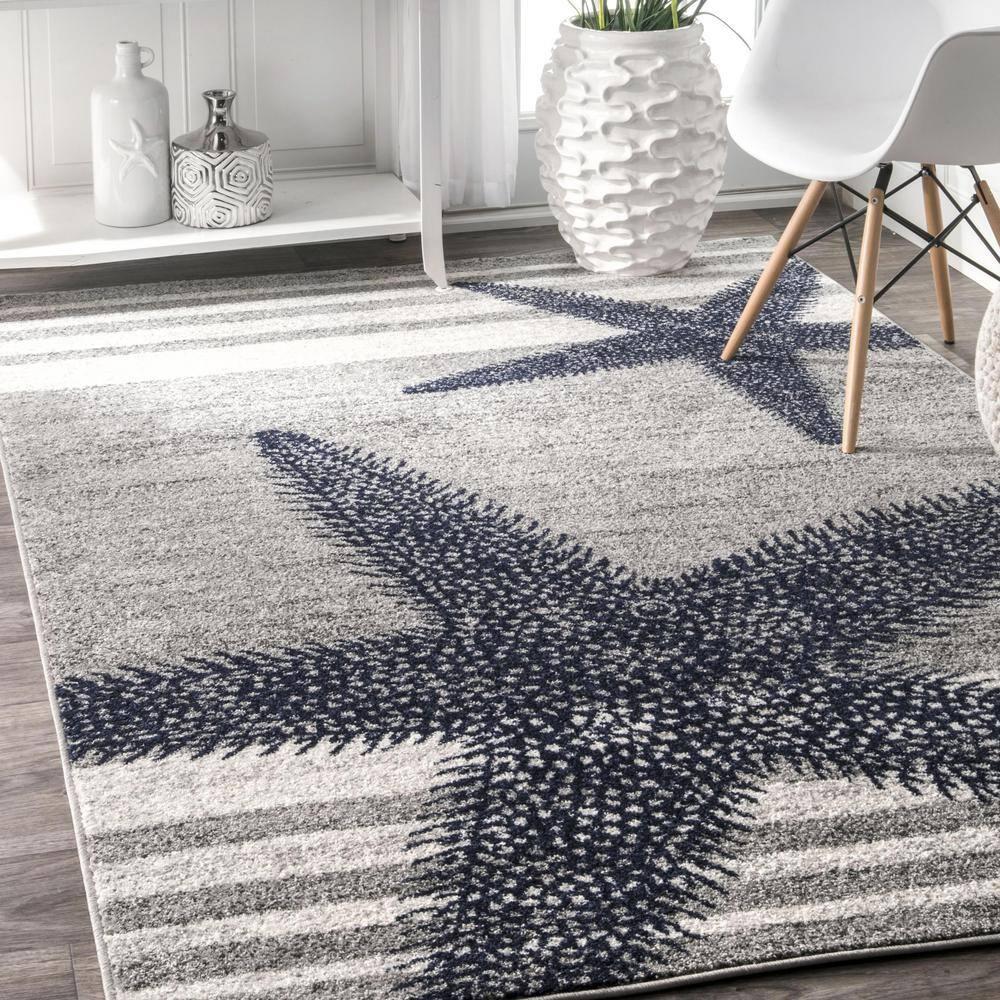 Thomas Paul Thomas Paul Starfish and Striped Gray Rug