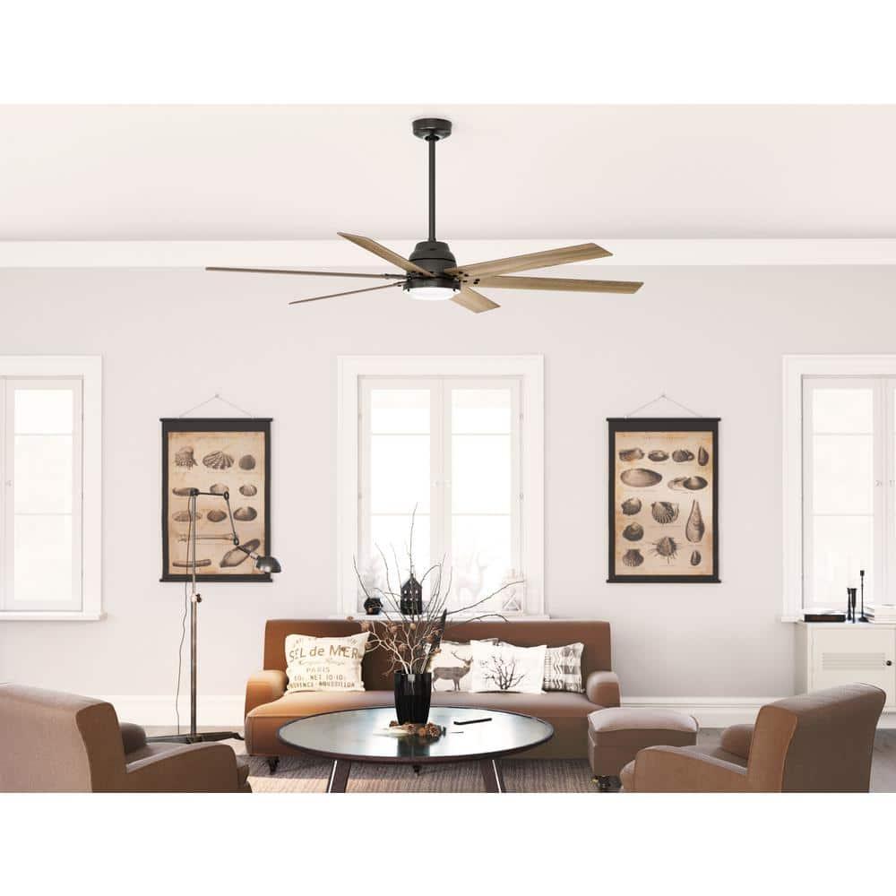 Gravity 6 - Blade Ceiling Fan with LED Light Kit and Handheld Remote and Wifi Smart Fan