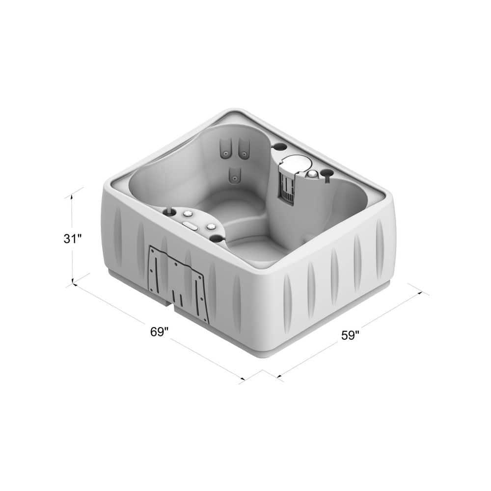 AquaRest Discover AR150 Standard 4-Person 12-Jet Plug & Play Hot Tub with LED Waterfall and Friction Heating