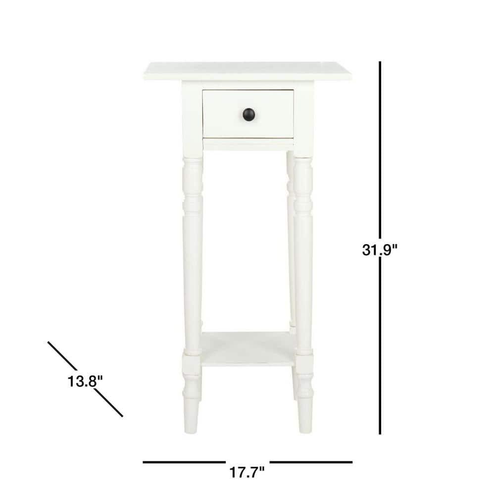 Sabrina End Table With Storage Drawer - Distressed  Cream - Safavieh.