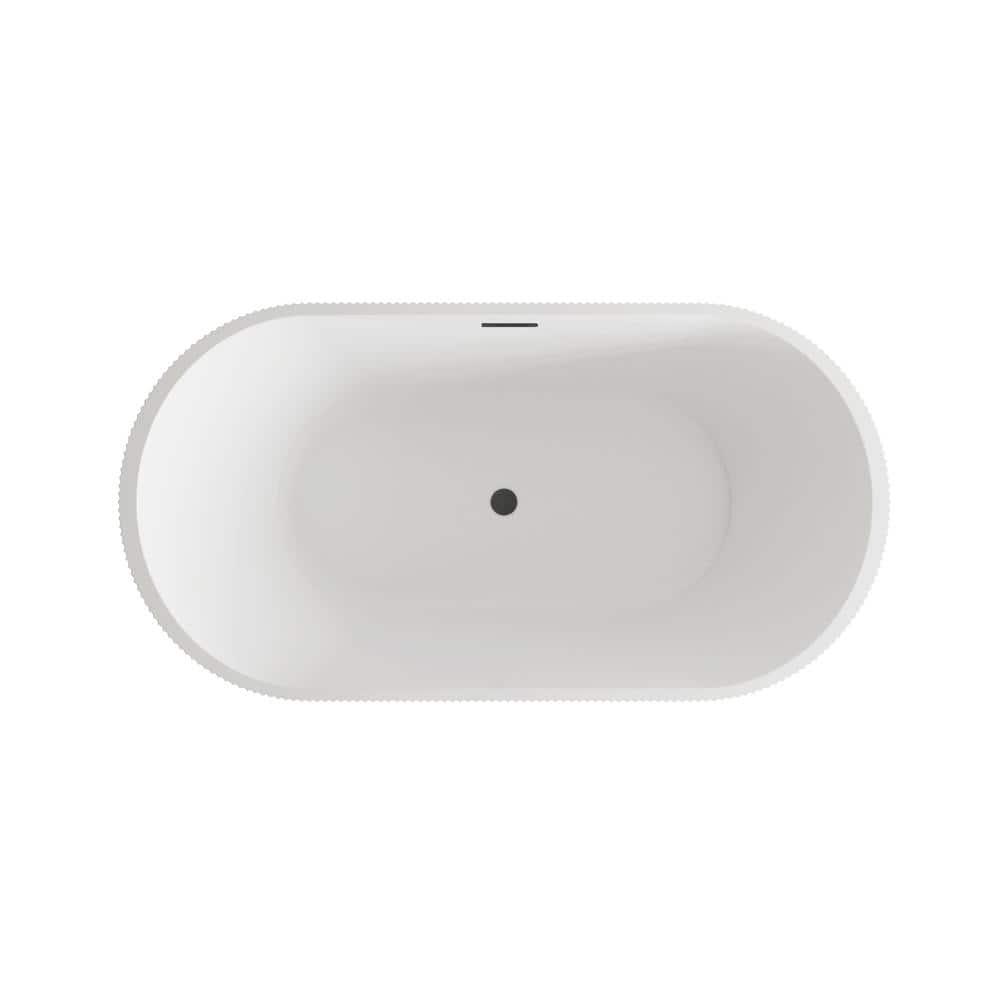 59 Inch Bathtub in Glossy White with Trim