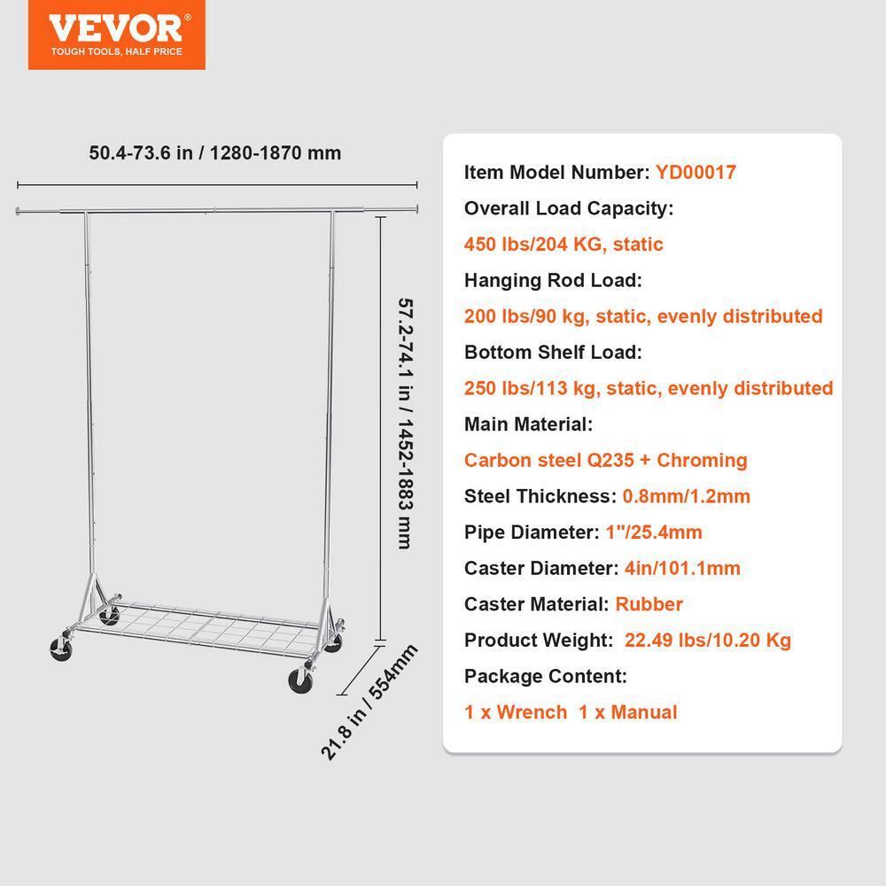 450 lbs Heavy Duty Clothing Garment Rack with Wheels