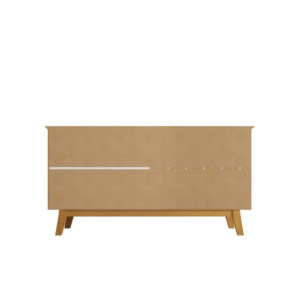 62.99" Yonkers Sideboard Black/Cinnamon - Manhattan Comfort: Mid-Century Buffet Storage Cabinet