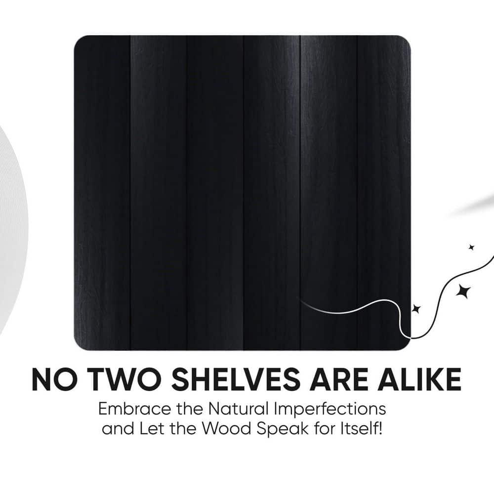 Kate & Laurel All Things Decor 2pc 18" Havlock Wood Shelf Set Black: MDF Open Shelves, No Assembly Required