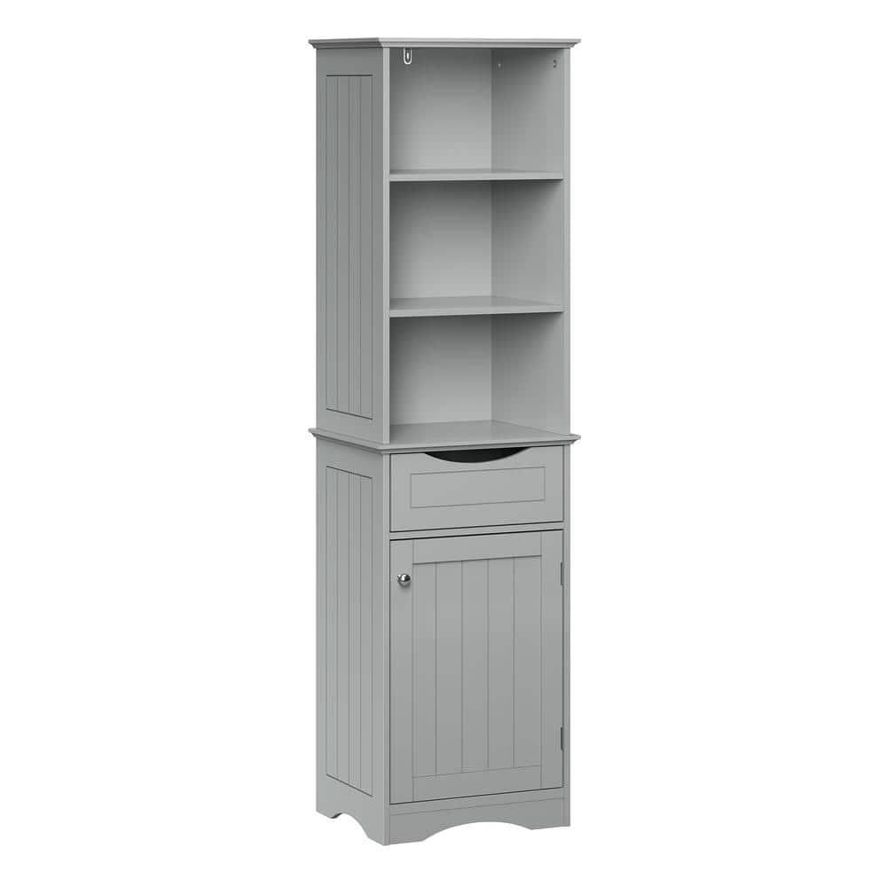 RiverRidge Home RiverRidge Ashland Tall Bathroom Storage Linen Cabinet and Organizer with Drawer and Shelves