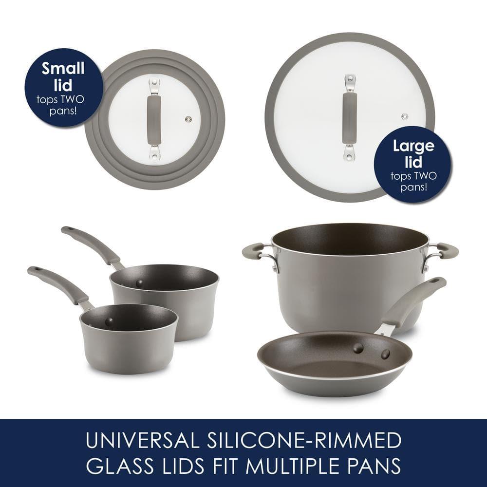 Rachael Ray Rachael Ray Cook & Create Nonstick Cookware Pots and Pans Set, 6 Piece, Gray