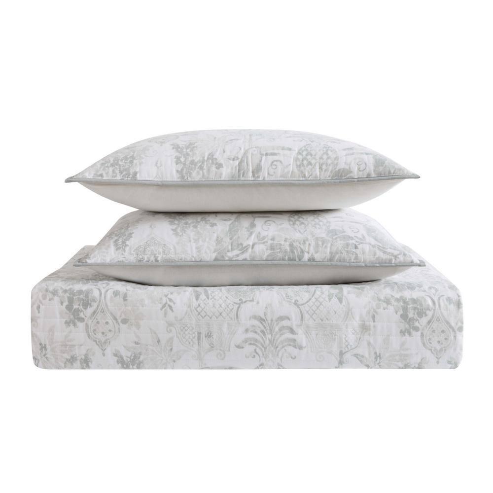 Tropical Plantation Coastal Cotton Floral Quilt Set