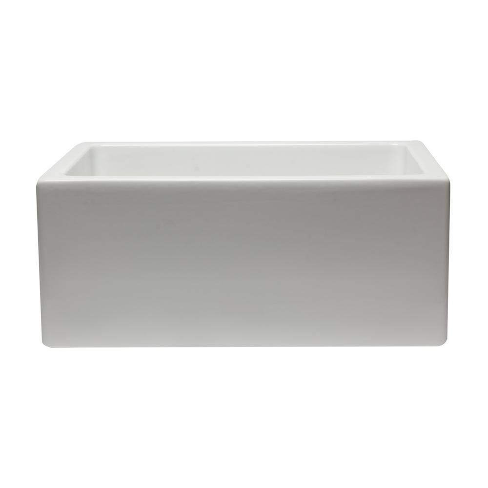 24'' L Flush Single Bowl Fireclay Kitchen Sink