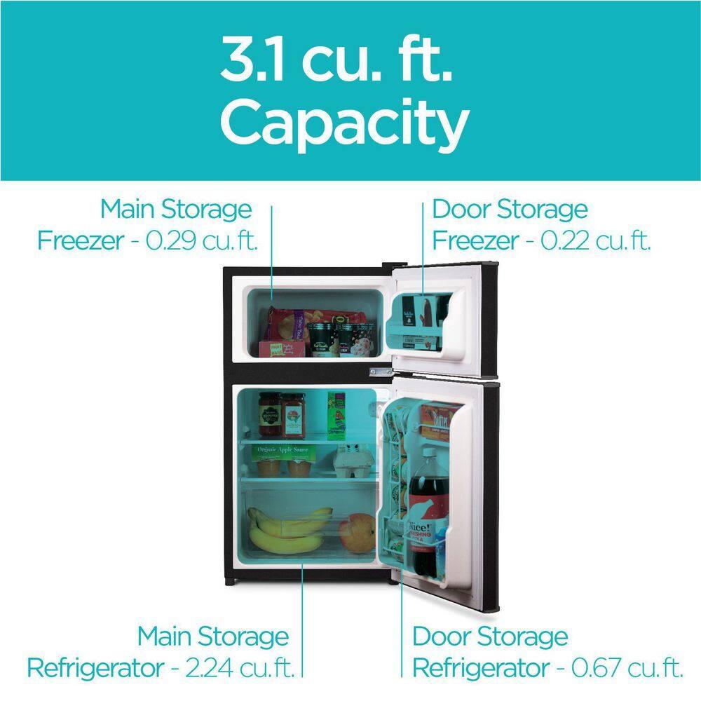 BLACK+DECKER Black + Decker 3.1 cu. ft. Freestanding Mini Fridge with Freezer