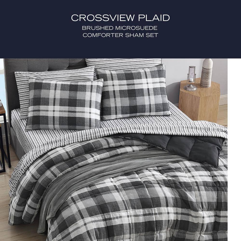 Nautica Nautica Crossview Plaid Microsuede Blue Comforter Set